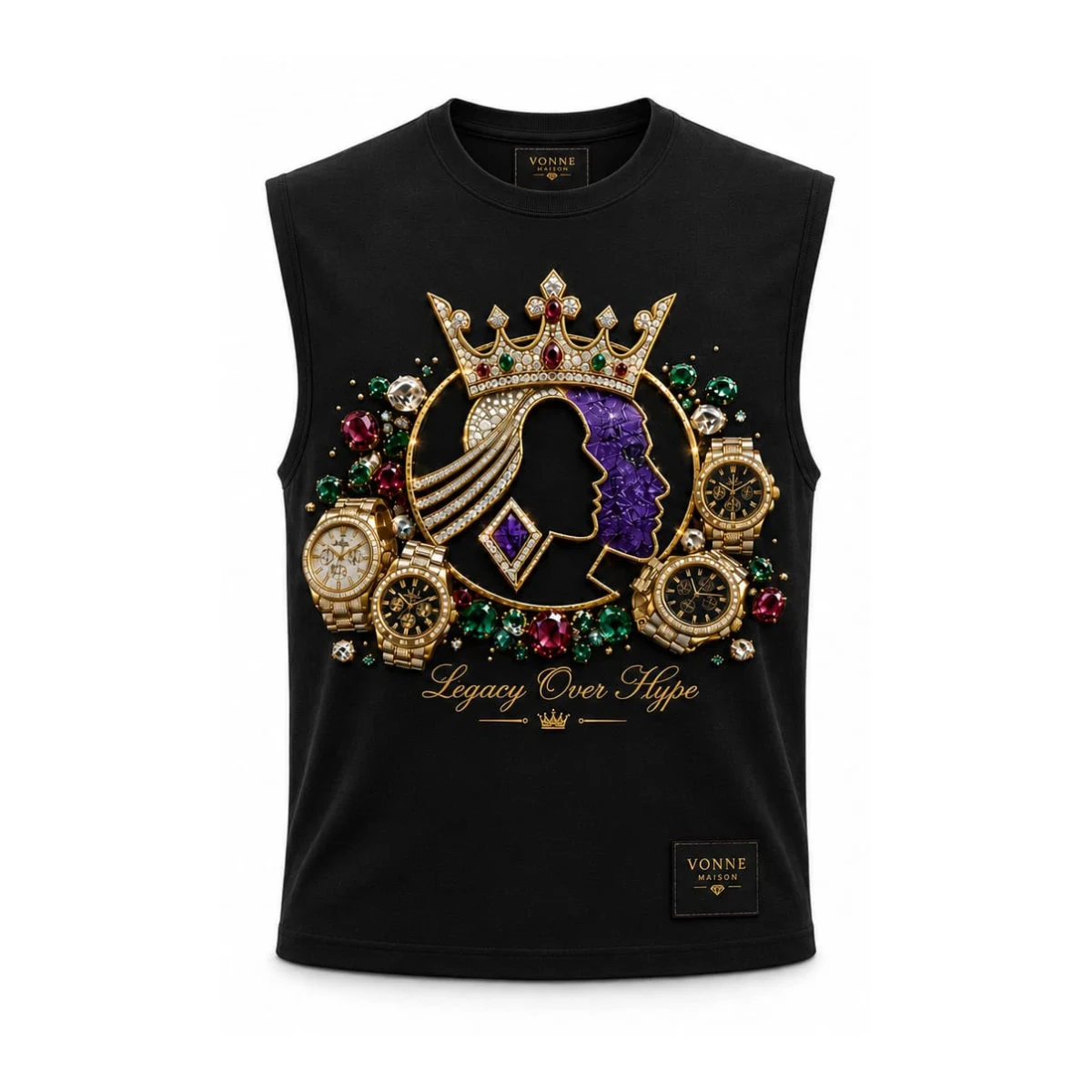 Legacy Over Hype Sleeveless Tee — front view