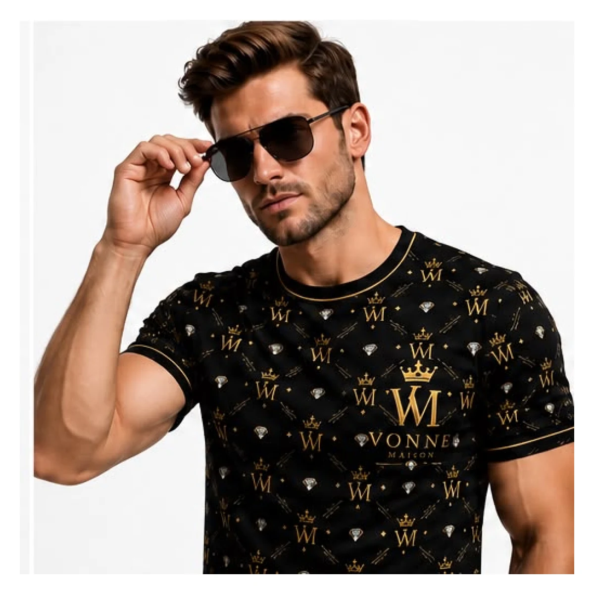 Royal Legacy Monogram T-Shirt — lifestyle close-up