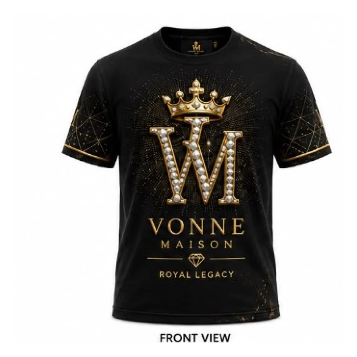Royal Legacy Pearl Crest Tee (Noir) — front