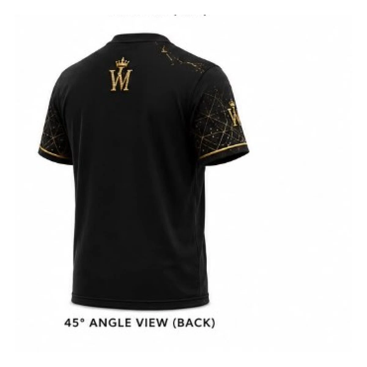 Royal Legacy Pearl Crest Tee (Noir) — three-quarter back