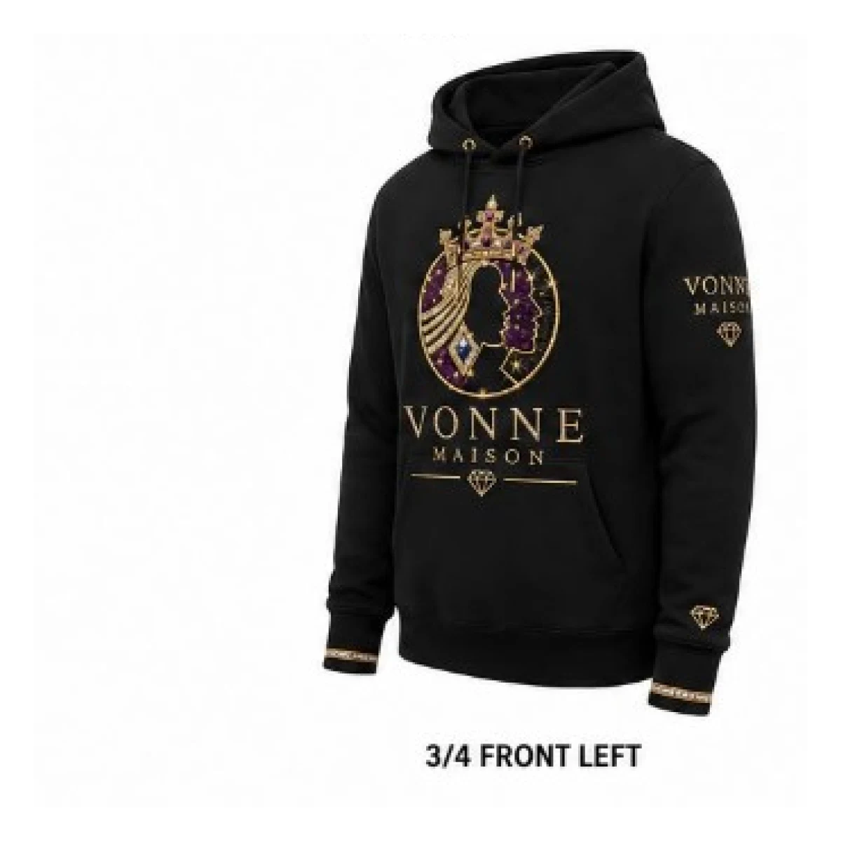 Royal Legacy Signature Tracksuit (Black) — hoodie — three-quarter