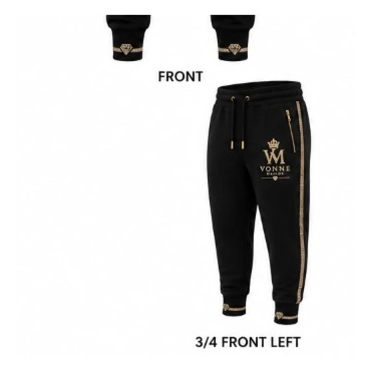 Royal Legacy Signature Tracksuit (Black) — joggers — three-quarter