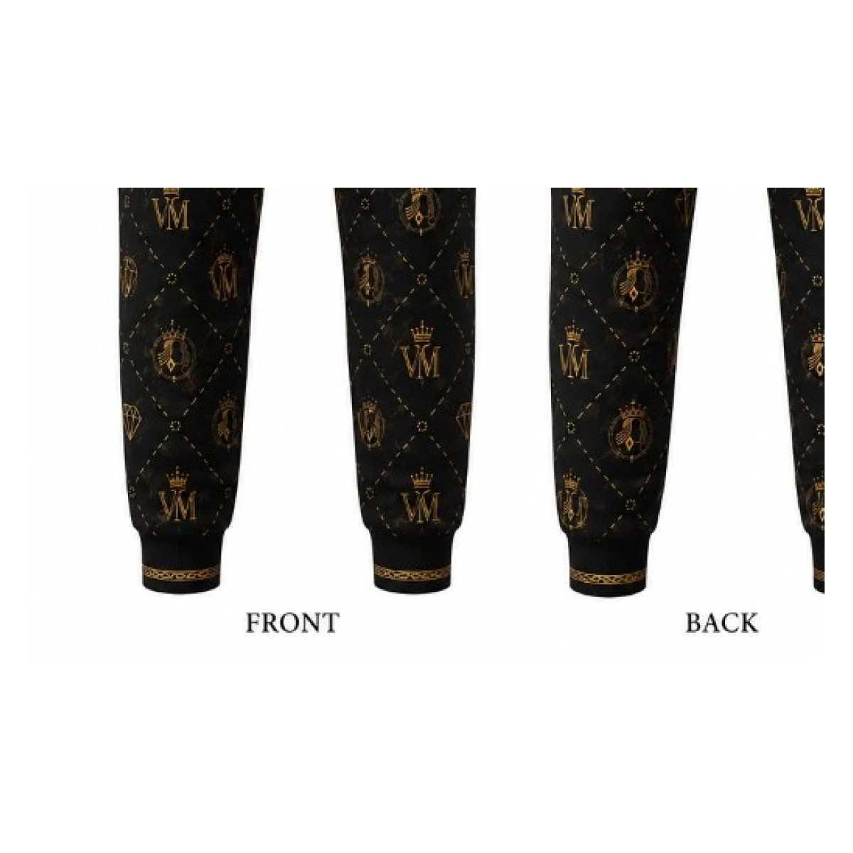 Royal Monogram Quilted Joggers — seamless pattern