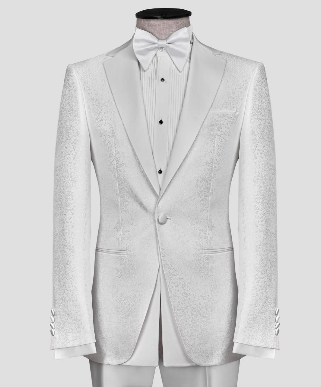 Single Breasted Two-Piece Tuxedo (White Classic) — view 17
